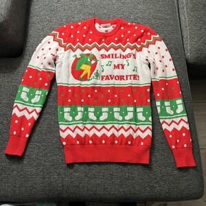 Ripple Junction Elf Sweater Mens Small Red Green Smiling's My Favorite Christmas